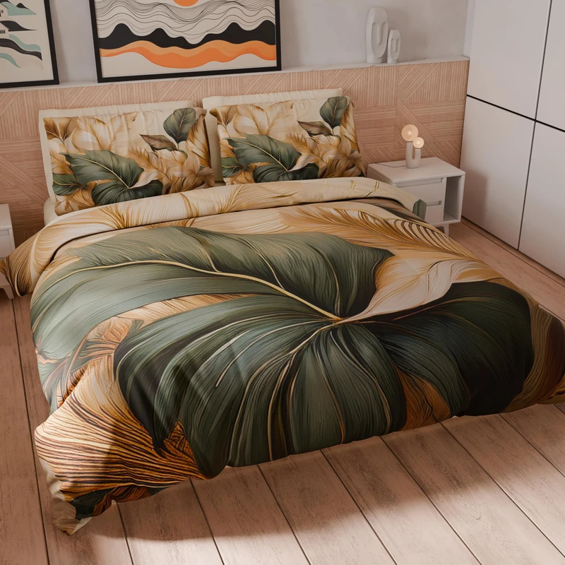 PETTI Artigiani Italiani - Maxi Double Duvet Cover Set 260 x 220 cm (2 Pillowcases 75 x 50 cm Included), Microfibre Duvet Cover Set with Digital Floral Print 25 165 – Made in Italy
