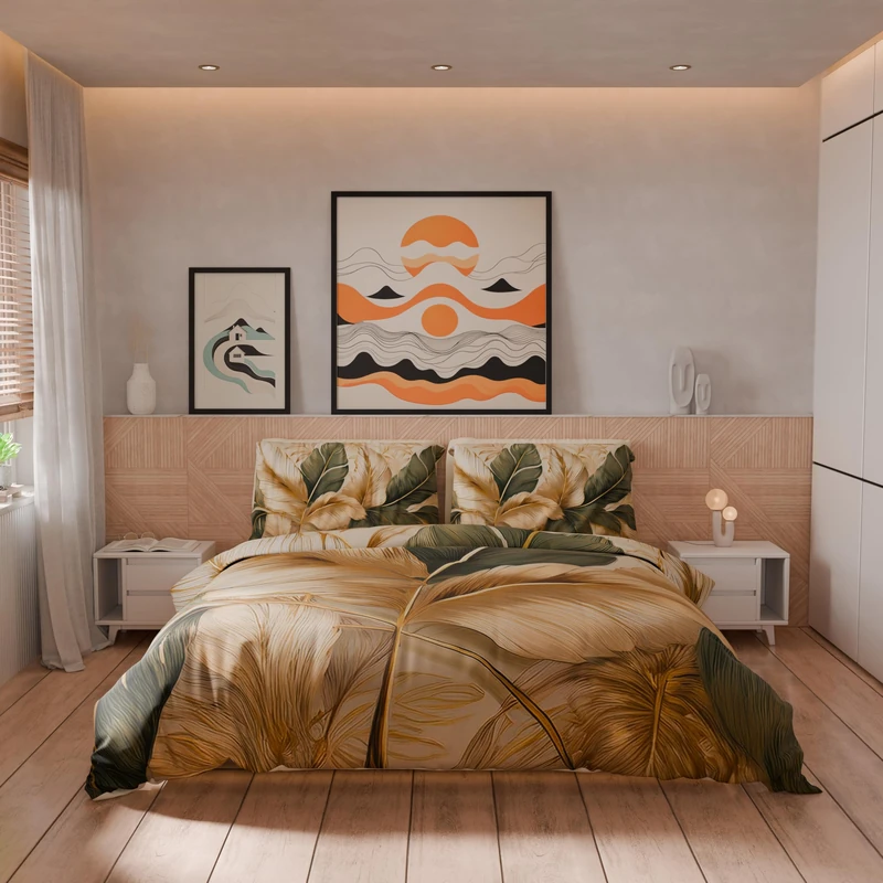 PETTI Artigiani Italiani - Maxi Double Duvet Cover Set 260 x 220 cm (2 Pillowcases 75 x 50 cm Included), Microfibre Duvet Cover Set with Digital Floral Print 04 302 - Made in Italy