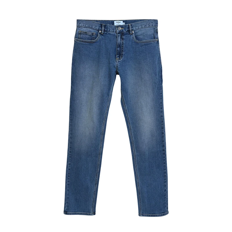 Farah Men's ELM STR Denim Washed Jeans, Light Blue Rinse, 44