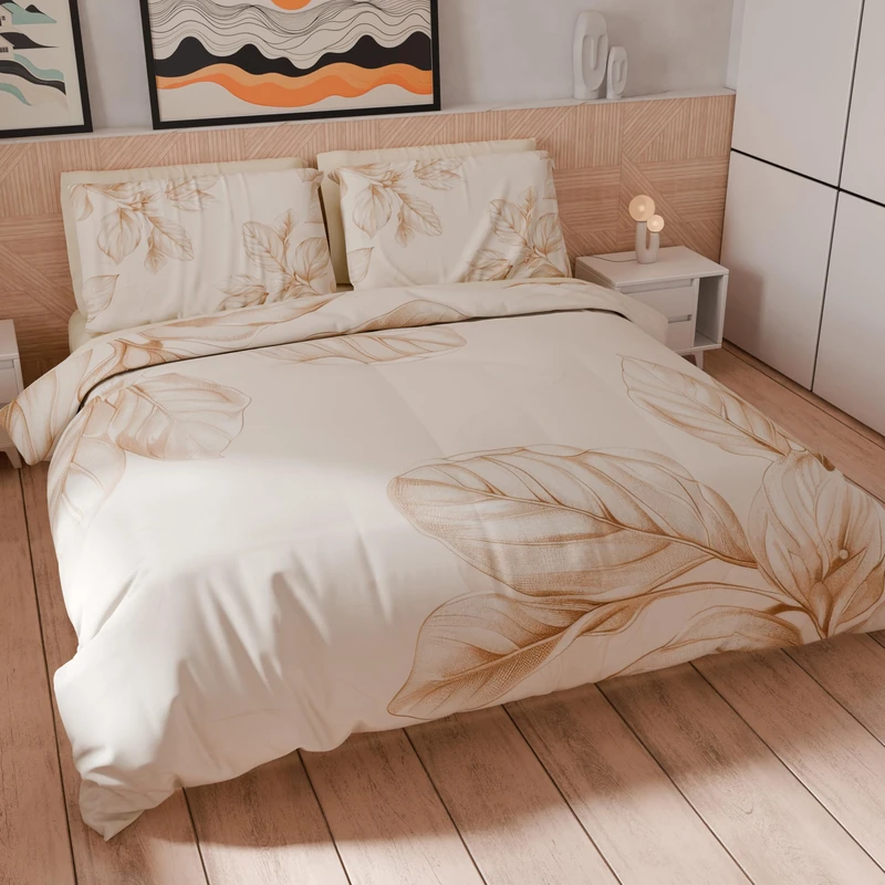 PETTI Artigiani Italiani - Double Duvet Cover Set 200 x 200 cm (1 Pillowcase 50 x 80 cm Included) Soft Microfibre Duvet Cover Set with Digital Floral Print 25 150 – Made in Italy