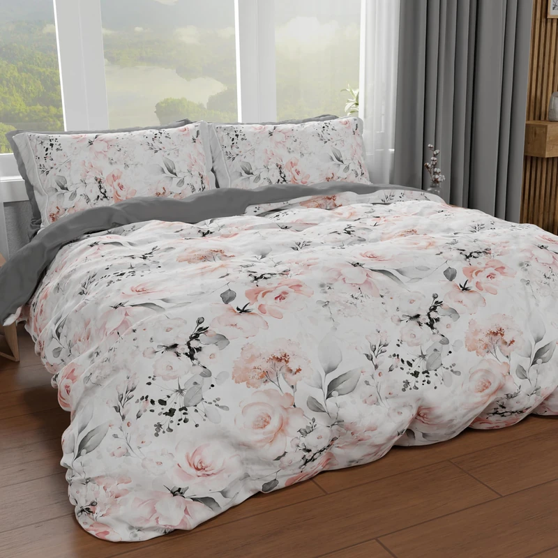 PETTI Artigiani Italiani - Double Duvet Cover Set 200 x 200 cm (2 Pillowcases 75 x 50 cm Included), Microfibre Duvet Cover Set with Digital Floral Print 17 00 – Made in Italy