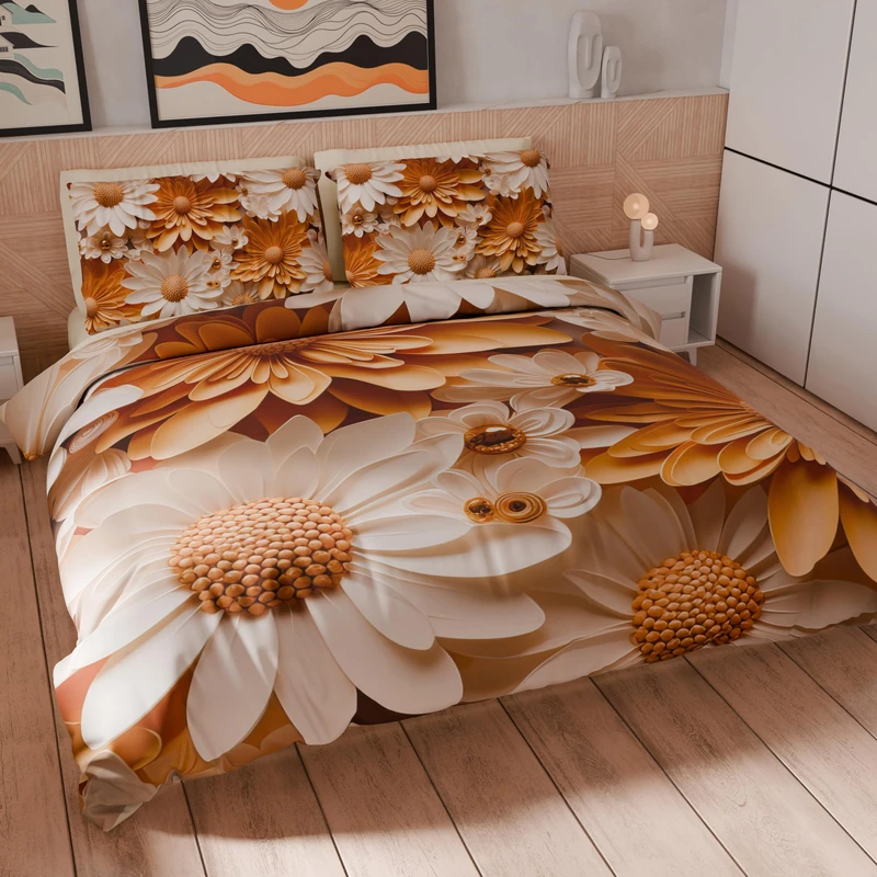 PETTI Artigiani Italiani - Maxi Double Duvet Cover Set 260 x 240 cm (2 Pillowcases 63 x 63 cm Included), Microfibre Duvet Cover Set with Digital Floral Print 05 2 - Made in Italy