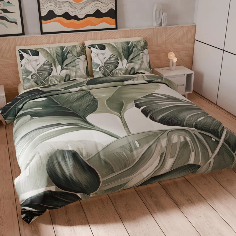 PETTI Artigiani Italiani - Double Duvet Cover Set 200 x 200 cm (2 Pillowcases 75 x 50 cm Included), Microfibre Duvet Cover Set with Digital Floral Print 25 4 - Made in Italy