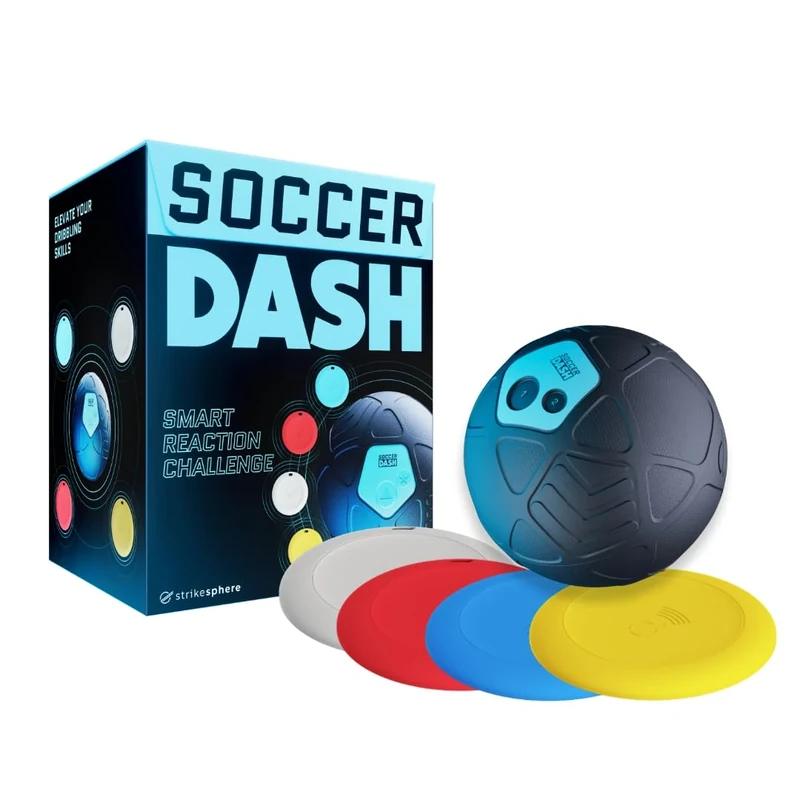 Strikesphere Soccer Dash, Football training equipment to improve dribbling, reactions & ball control skills. AI tech for continous development. Solo & team play.