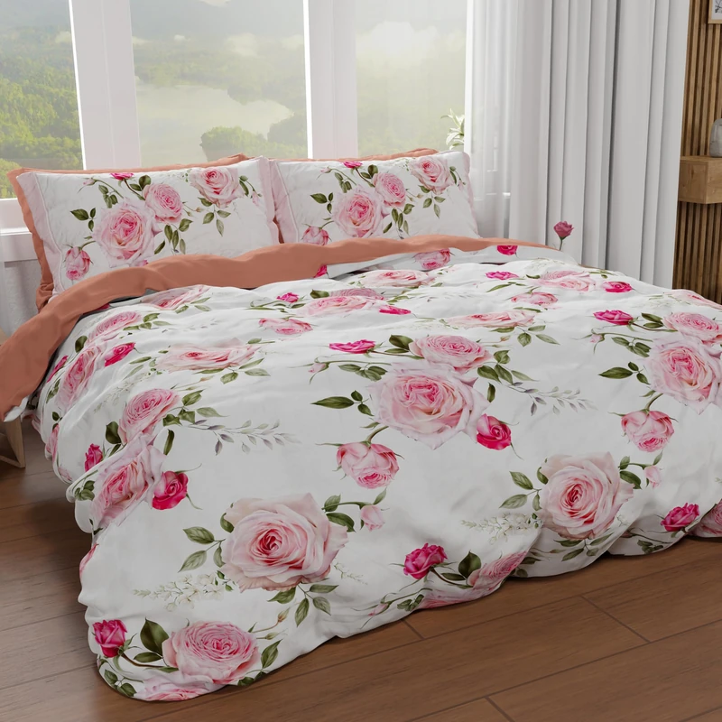 PETTI Artigiani Italiani - Maxi Double Duvet Cover Set 260 x 220 cm (2 Pillowcases 75 x 50 cm Included), Microfibre Duvet Cover Set with Digital Floral Print 20 00 – Made in Italy