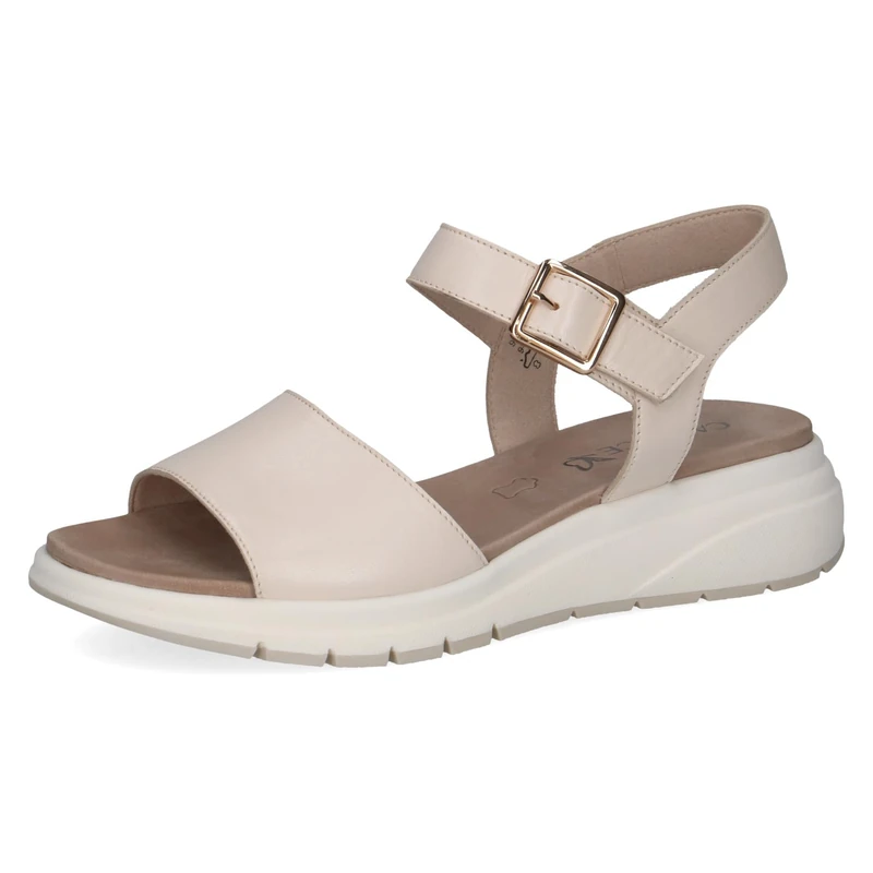 Caprice women's flat sandal in leather, Beige (CREAM PERLATO), 7.5 UK - Image 1