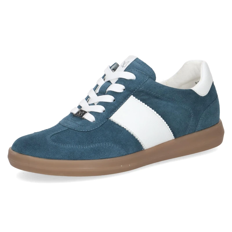 Caprice Women's Leather Sneakers, Blue (Ocean/White), 4 UK