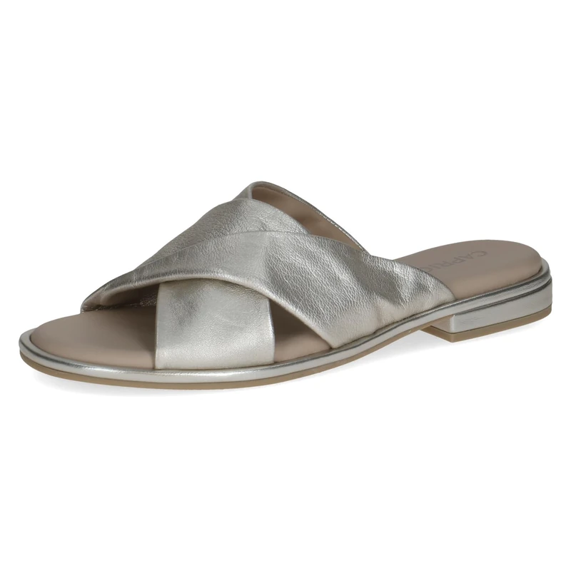 Caprice Women's Leather Sandal, Metallic (PLATIN METAL.), 6 UK