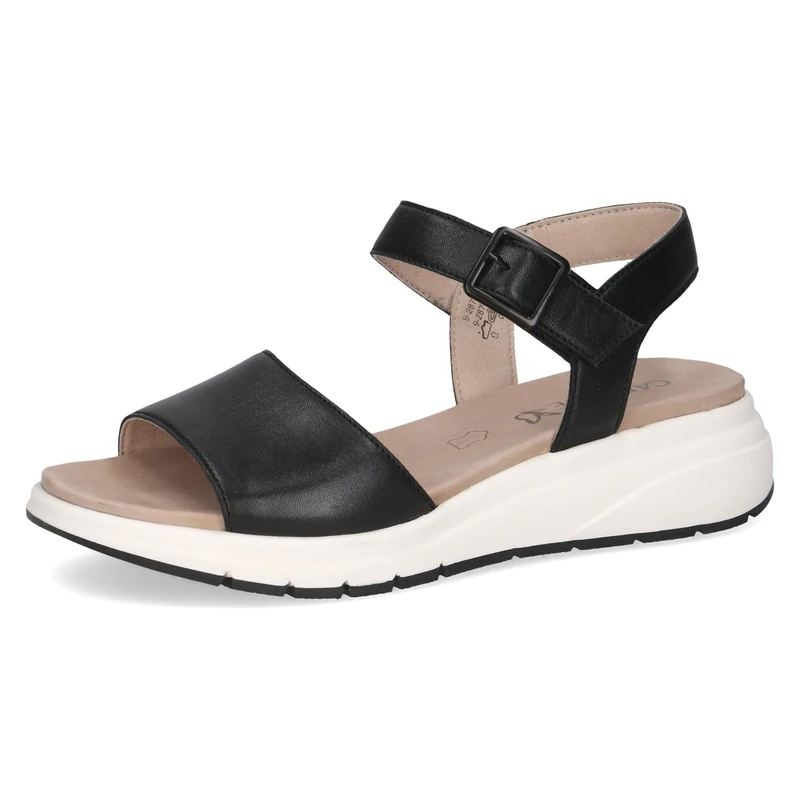 Caprice women's flat sandal in leather, Black (BLACK NAPPA), 6.5 UK - Image 1