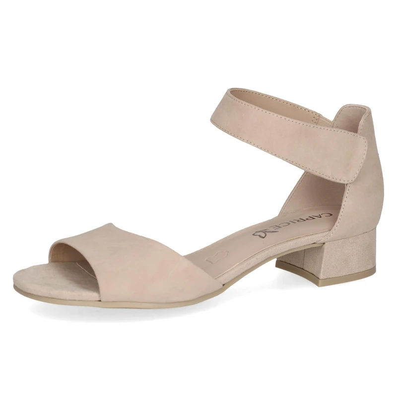 Caprice women's heeled sandal in leather, Beige (BEIGE SUEDE), 8 UK