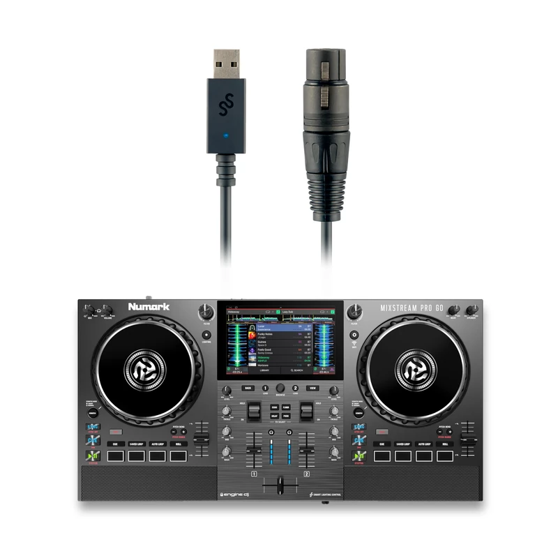 Numark Mixstream Pro Go DJ Controller and DMX Interface for Live Music, DJ sets, Events, Music production
