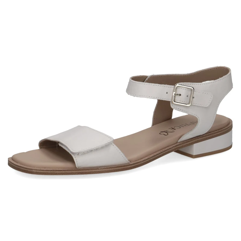 Caprice women's heeled sandal in leather, White (WHITE NAPPA), 5 UK