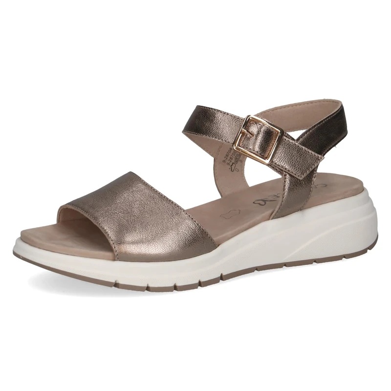 Caprice women's flat sandal in leather, Brown (TAUPE METALLIC), 6.5 UK - Image 1