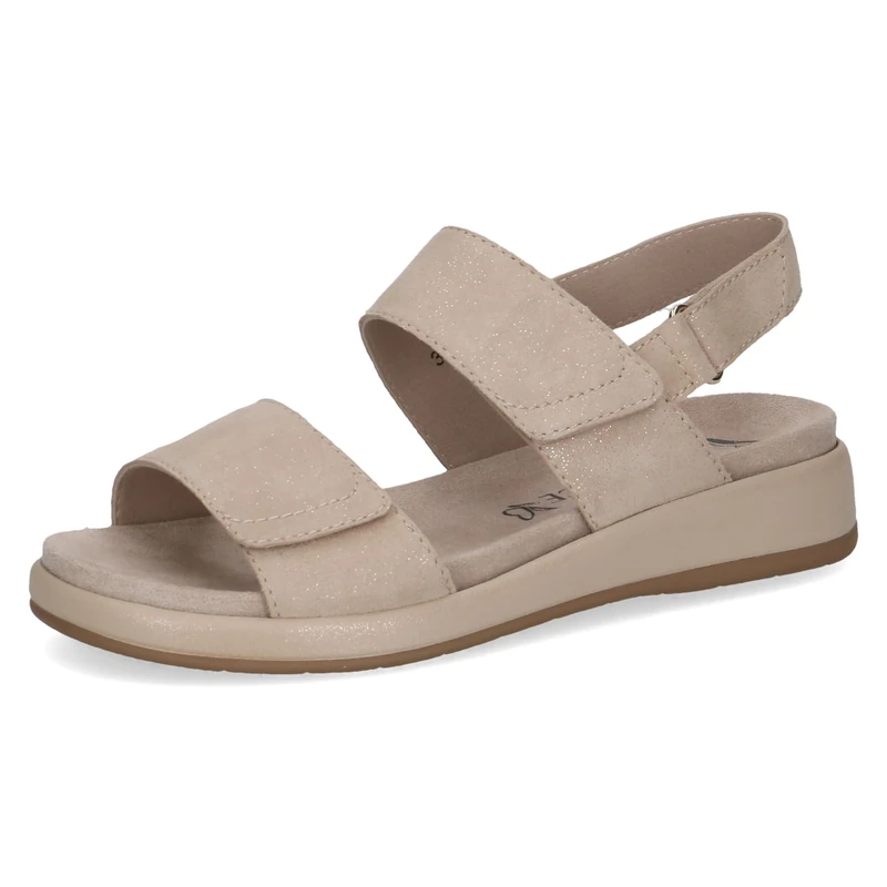Caprice women's flat sandal in leather, Beige (BEIGE SPARKLE), 3.5 UK