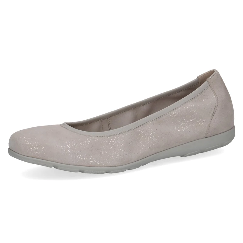 Caprice Women's Ballet Flats in Leather, Gray (LT Grey SPARKL), 5 UK