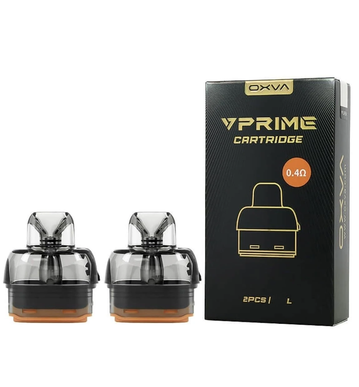 VPrime Pods compatible with OXVA VPrime kits available in Small and XL - Pack of 2, No Nicotine (0.4 OHM (XL))