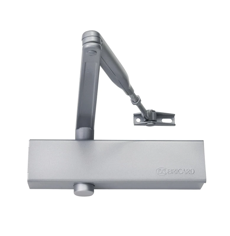 Bricard 6201207 Hydraulic Door Closer Force 2-4 (80 kg), Standard Arm, CE, Fire Proof, Complies with EN 1154 Standard, Silver