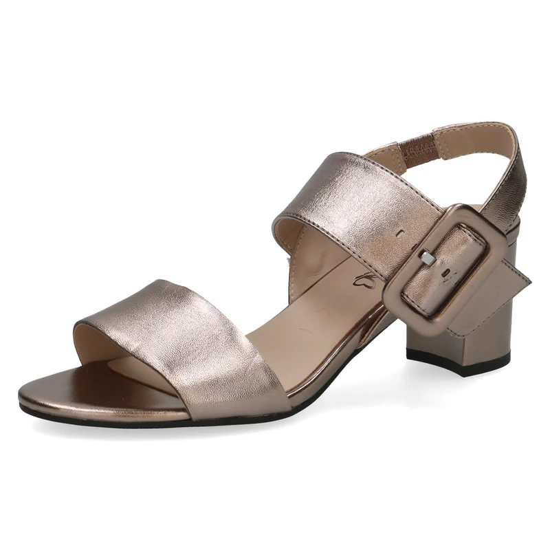 Caprice women's heeled sandal in leather, Metallic (BROWN METALLIC), 3.5 UK