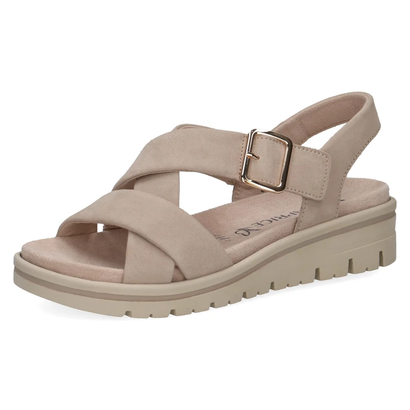 Caprice women's flat sandal in leather, Beige (SAND SUEDE), 6.5 UK - Image 1