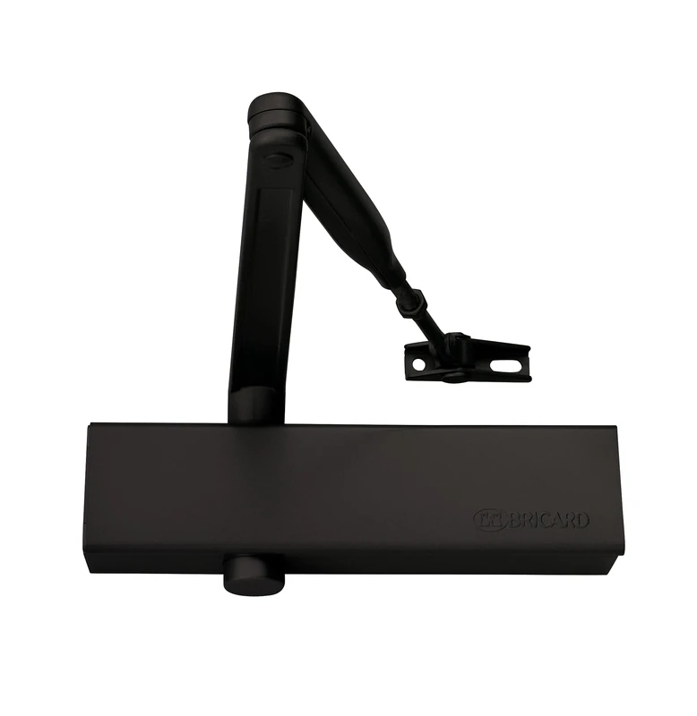 Bricard 6201203 Hydraulic Door Closer Force 2-4 (80 kg), Standard Arm, CE, Fire Proof, Complies with EN 1154 Standard, Black