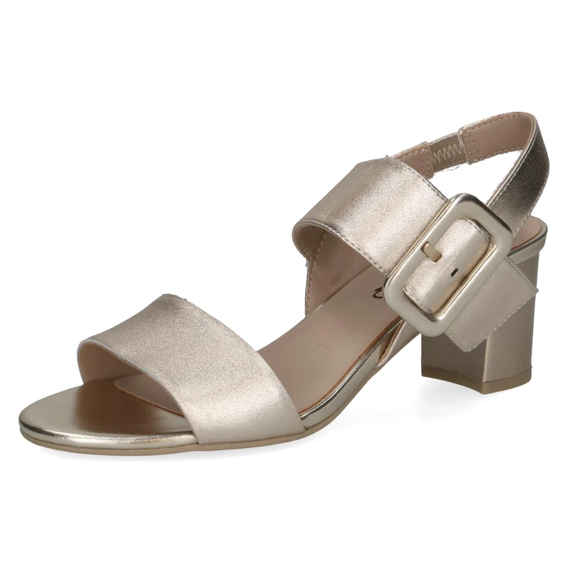 Caprice women's heeled sandal in leather, Metallic (LT.GOLD METAL.), 4.5 UK