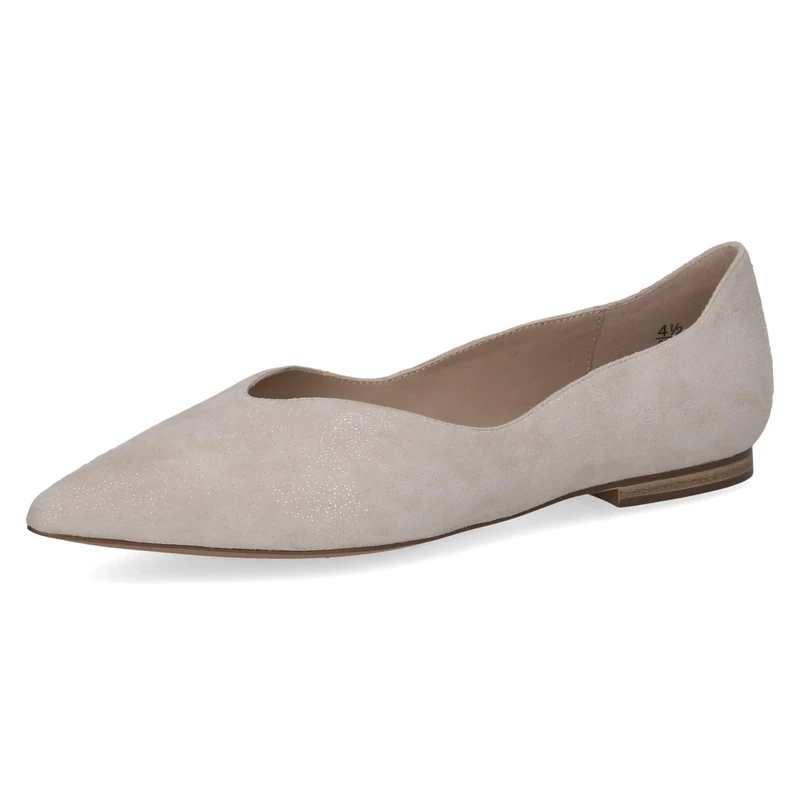 Caprice Women's Ballet Flats in Leather, Gray (LT Grey SPARKL), 6.5 UK