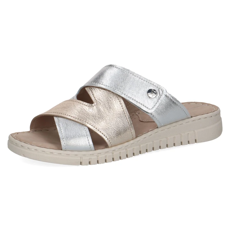 Caprice Women's Leather Sandal, Metallic (PLATIN.MET.CO), 4 UK