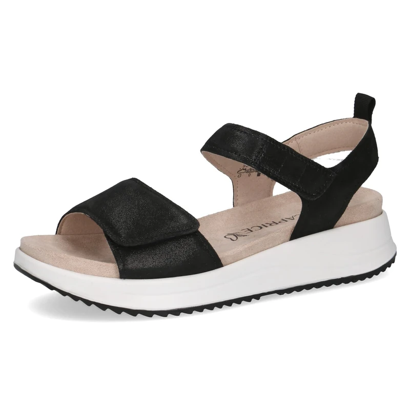 Caprice women's flat sandal, Black (BLACK METALLIC), 4 UK