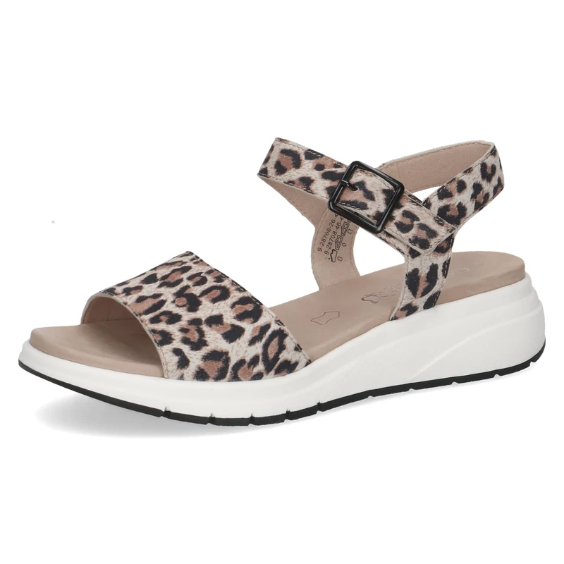 Caprice women's flat sandal in leather, Beige (LEO), 6 UK - Image 1
