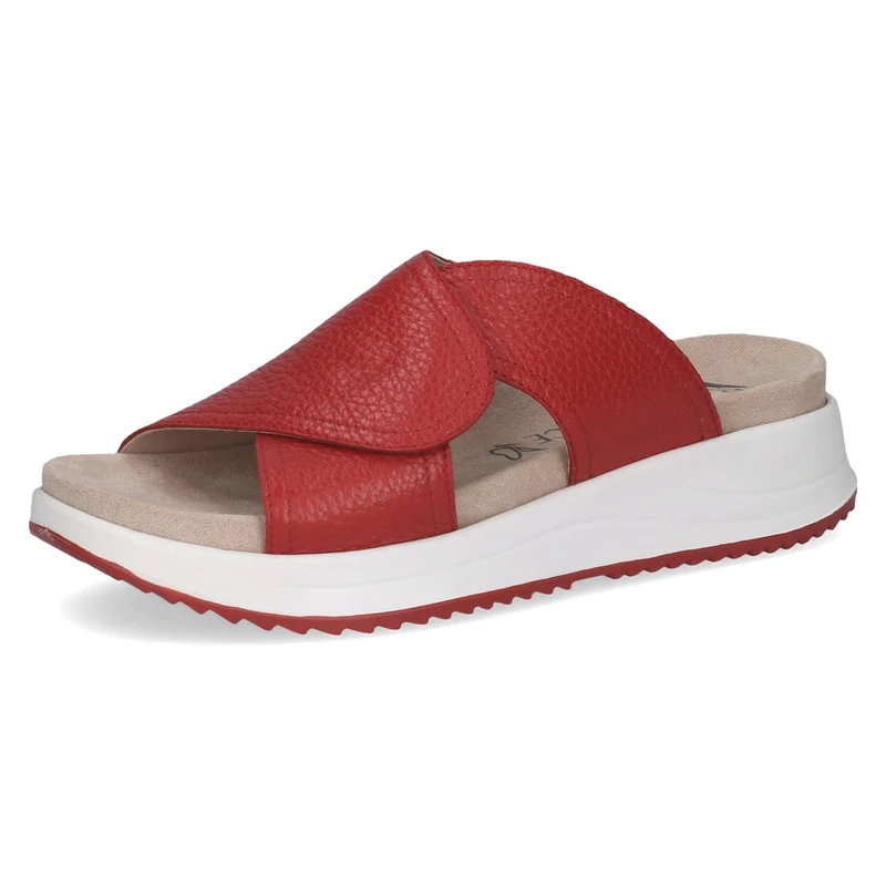 Caprice Women's Leather Sandal, Red (RED Deer), 4 UK