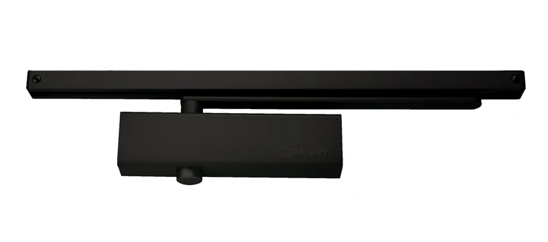 Bricard 6201153 Hydraulic Door Closer Force 3 (60 kg), Sliding Arm/Vandalisma Proof, CE, Fire Proof, Complies with EN 1154 Standard, Black
