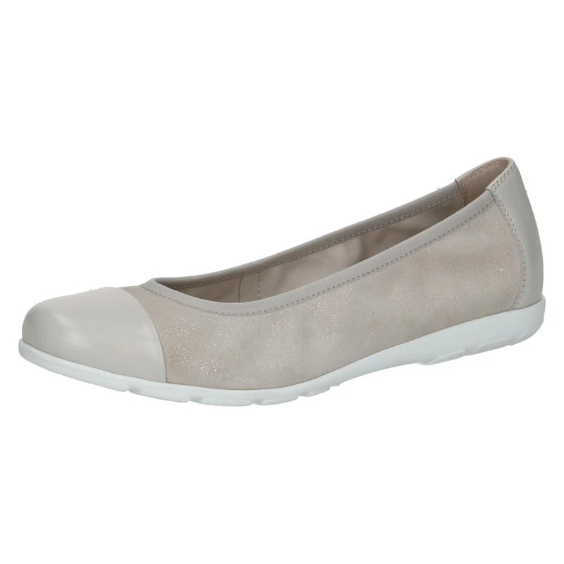 Caprice Women's Ballet Flats in Leather, Gray (LT.Grey Comb), 8 UK