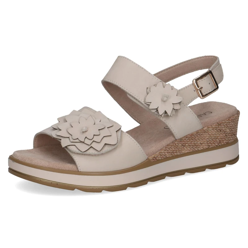 Caprice women's flat sandal in leather, White (SNOW NUBUC), 6 UK - Image 1