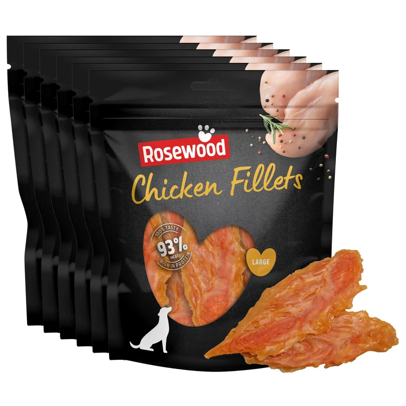 Rosewood Large Chicken Fillets for Dogs - 6 x 320g Pack