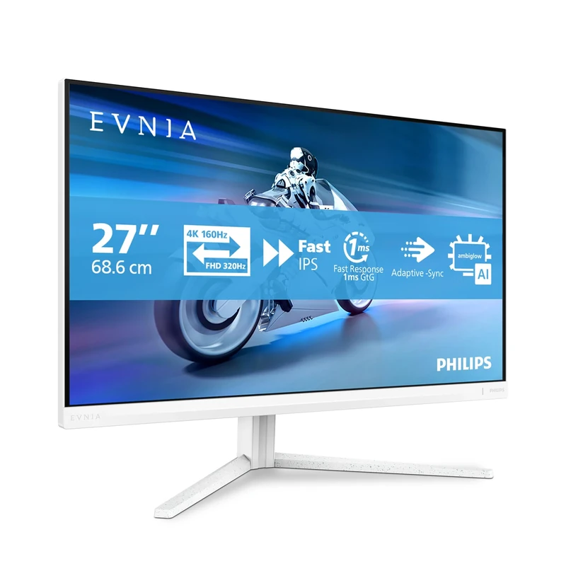 Philips Evnia 27M2N5901A - 27 inch UHD Gaming Monitor, 160Hz 4K / 320Hz FHD Dual Frame, 1ms, IPS, G-Sync comp., HDR400, Ambiglow (3840x2160, 2x HDMI 2.1, DP 1.4, USB-C 65W, USB Hub)