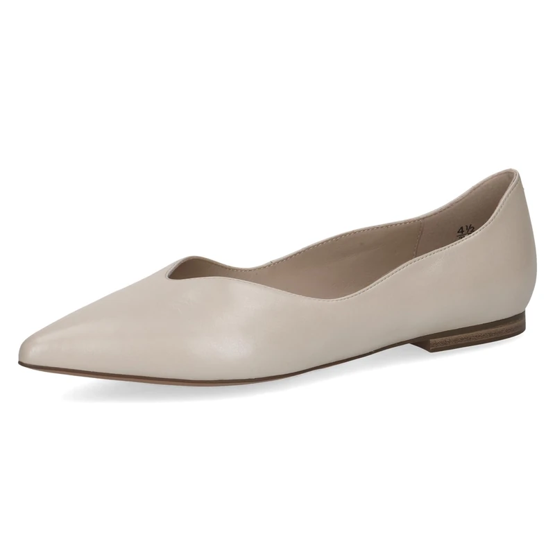 Caprice Women's Ballet Flats in Leather, Beige (Cream Perlato), 4 UK