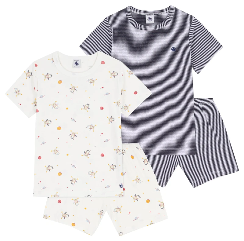 Set of Children's Printed Cotton Pyjamas Shorts