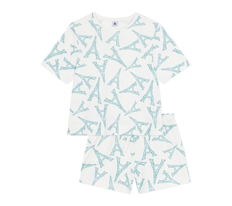Women's Eiffel Tower Printed Cotton Pyjamas