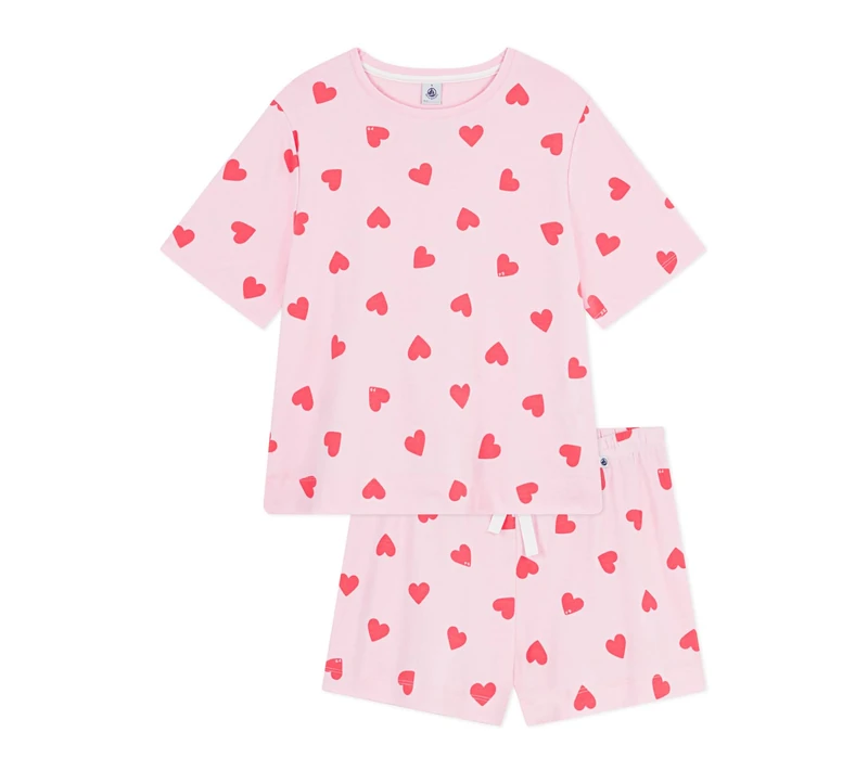 Women's Heart Print Cotton Short Pyjamas