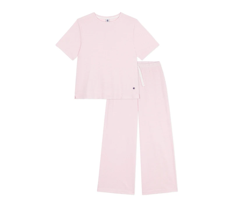 Petit Bateau Women's A0f7o Night Clothing, Marquise/Marshmallow, XS