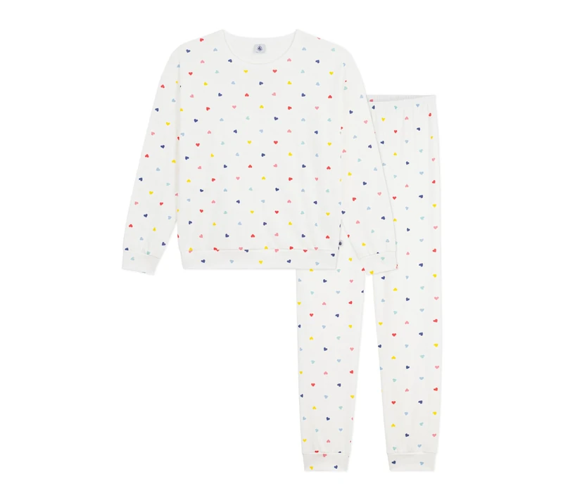 Women's Cotton and Elastane Heart Print Pyjamas