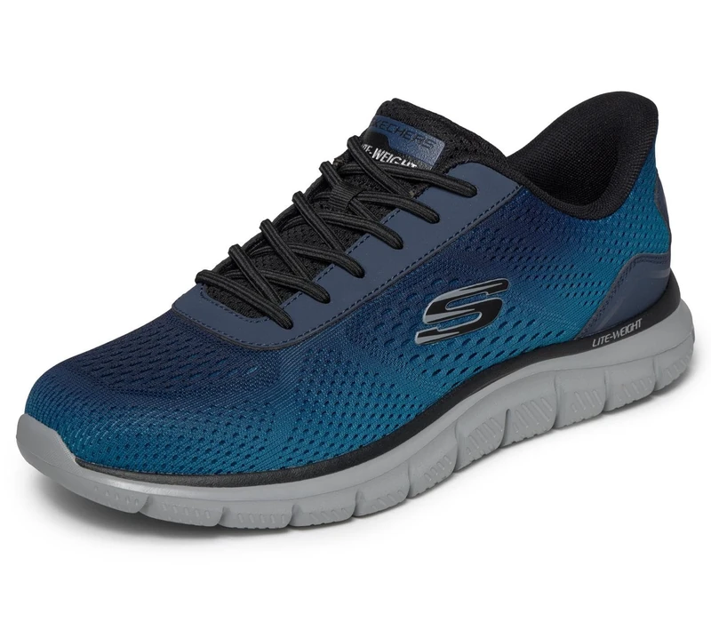 Skechers Men's Track Revno Slip-in Trainer, Navy, 7.5 UK