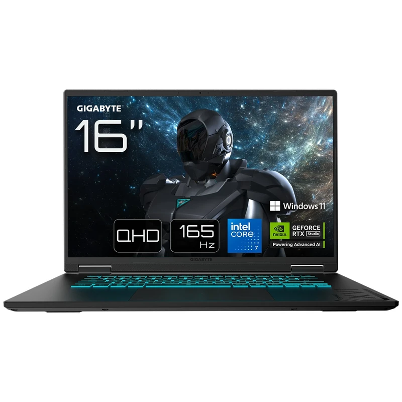 Gigabyte GAMING A16 PRO Laptop - 16“, 165Hz WQXGA, Intel Core 7 240H, RTX 5070 Ti, 32GB LPDDR5X 5600MHz, 1TB Gen4 SSD, Win11 Home, 2 Year Warranty, Dolby Atmos, GAMING A16 PRO DXHG4UKCC4SH