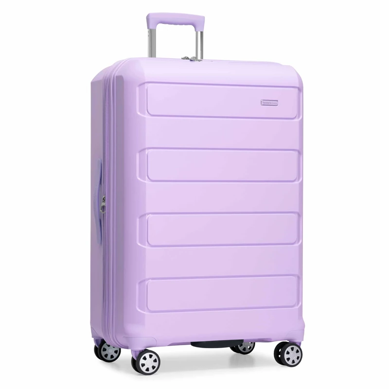 Traveler's Choice Pagosa Indestructible Hardshell Expandable Spinner Luggage, Lavender, 3-Piece Set (22/26/30), Traveler's Choice Pagosa Indestructible Hardshell Expandable Spinner Luggage