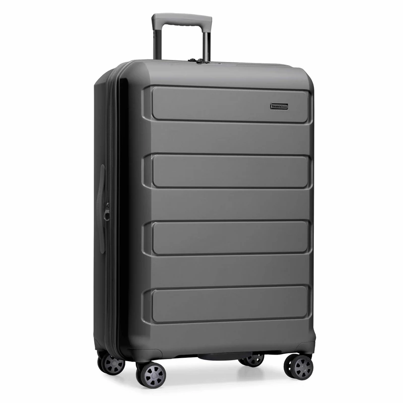Traveler's Choice Pagosa Indestructible Hardshell Expandable Spinner Luggage, Gray, 3-Piece Set (22/26/30), Traveler's Choice Pagosa Indestructible Hardshell Expandable Spinner Luggage
