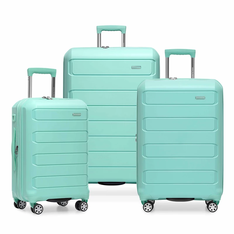 Traveler's Choice Pagosa Indestructible Hardshell Expandable Spinner Luggage, Mint, 3-Piece Set (22/26/30), Traveler's Choice Pagosa Indestructible Hardshell Expandable Spinner Luggage - Image 1