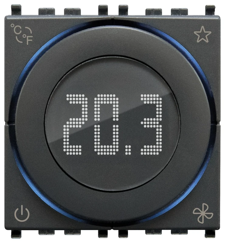 Vimar 02974 IoT Thermostat Wheel Compatible with Alexa, Google Home and IFTTT, Adjustable Backlight, External Sensor Input, Complete with Eikon, Arké, Plana, Idea Plates - Image 1