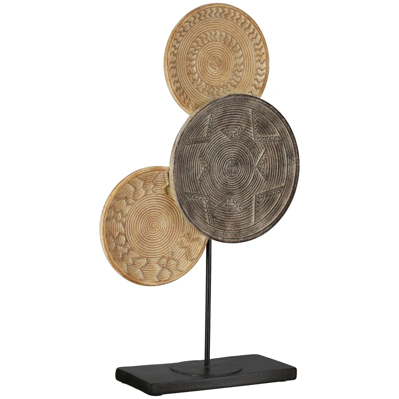 Casablanca Esculpida Resin Sculpture - Oriental Pattern - Natural - Textured - Height 44 cm x Width 27 cm