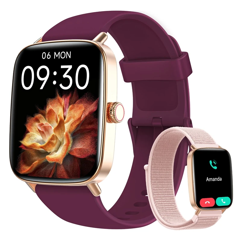 Smart Watch for Women (Answer/Make Calls), 1.85" HD Screen Fitness Watch with Bluetooth 5.3, Heart Rate/Sleep/SpO2 Monitor,110+ Sports Modes,IP68 Waterproof Smartwatch,Activity Tracker for Android iOS