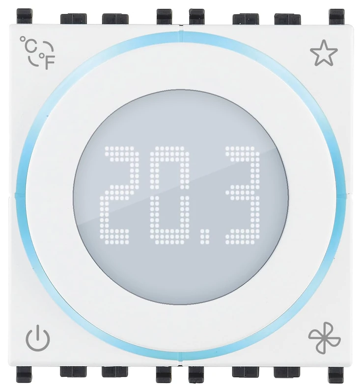 Vimar 02974.B IoT Wheel Thermostat Compatible with Alexa, Google Home and IFTTT, Adjustable Backlight, External Sensor Input, Complete with Eikon, Arké, Plana, Idea Plates
